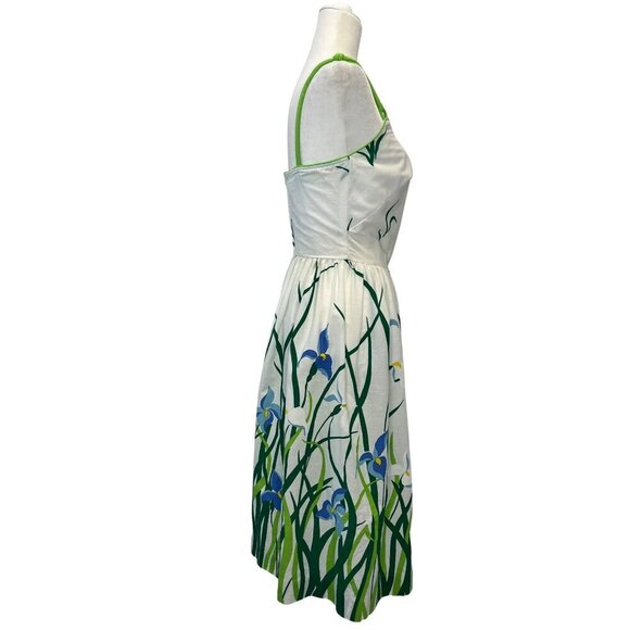 Jenni Vintage Sun Dress 60s 70s MCM Mod Retro Floral Size SMALL Belted - Picture 3 of 11